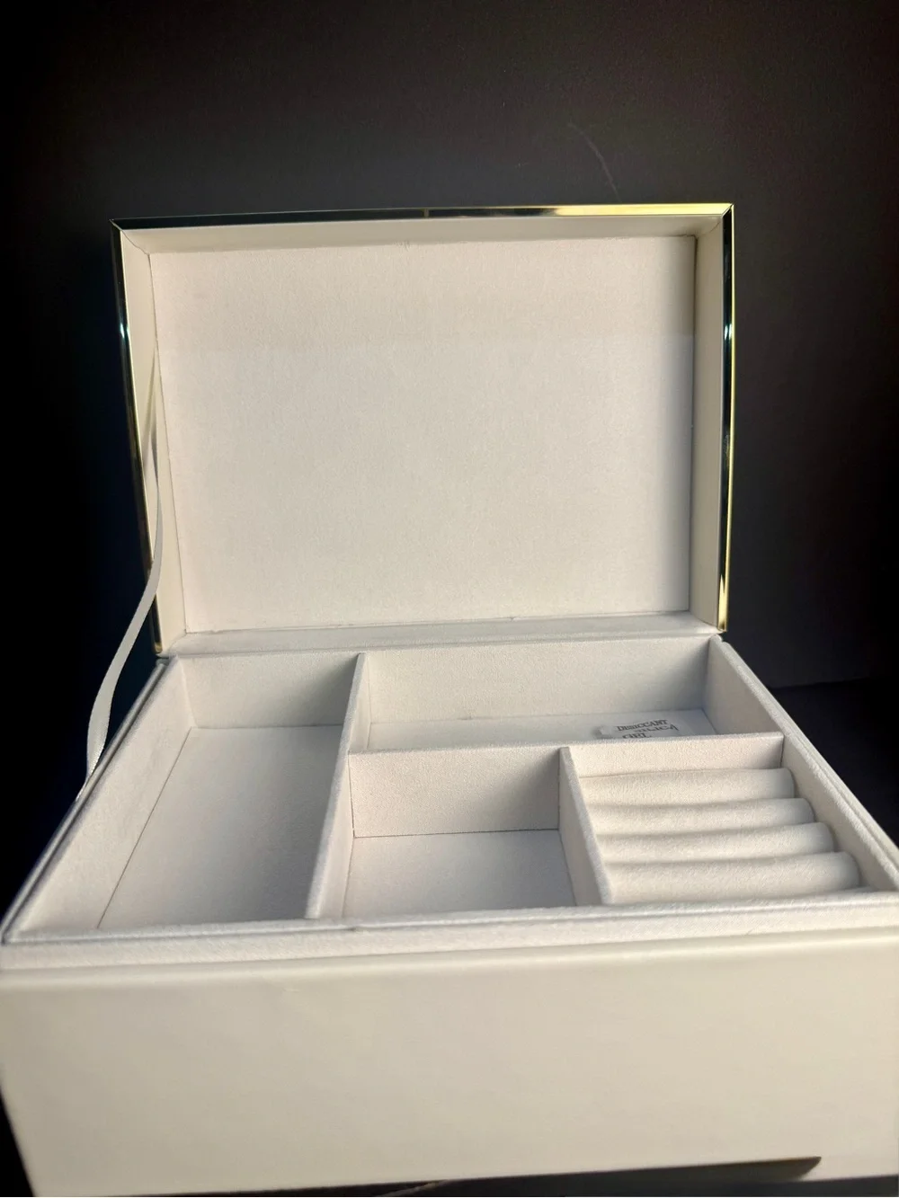 Elegant Cream jewelry Box with gold Accent - Home Organization